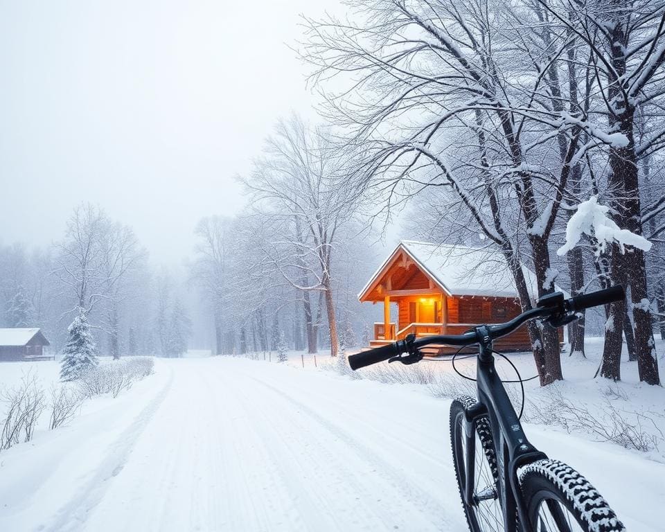 Fietsen in sneeuw