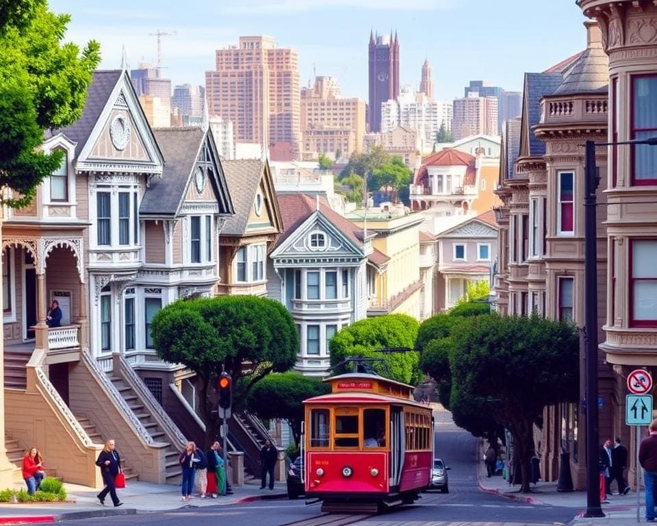 Reizen door de historische wijken van San Francisco